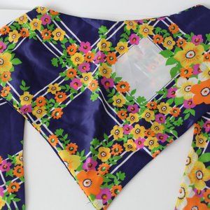 Vibrant Colorful Floral Triangle Vintage Scarf